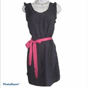 ANNABELLA Medium Navy White Polka Dot Shift Dress